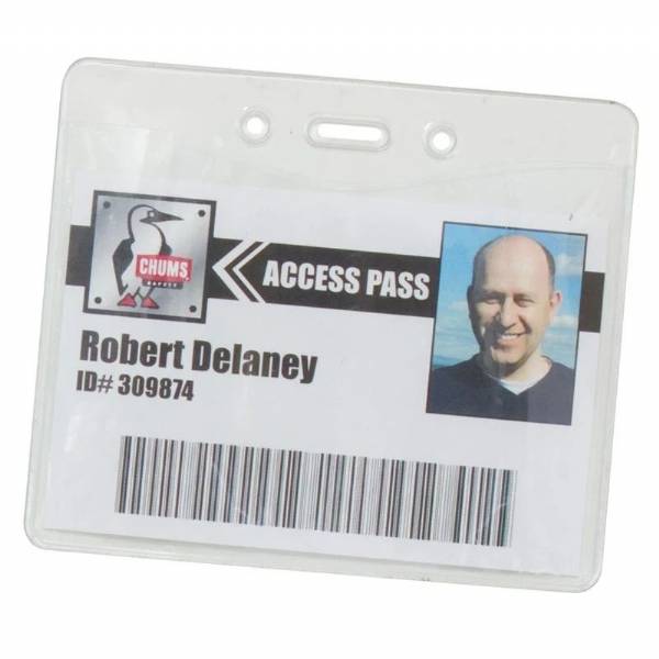 Id Badge Sleeve Vinyl W/ Zipper - Horizontal